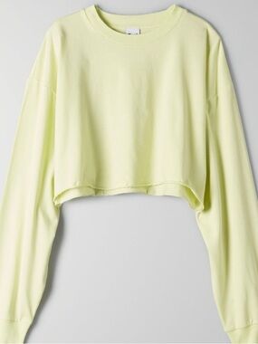 Aritzia Tna Cropped Crewneck Long-sleeve Shirt  - Lemon Yellow